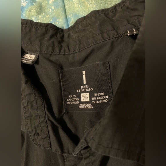 I Jeans by Buffalo black button up collar shirt - Picture 2 of 3